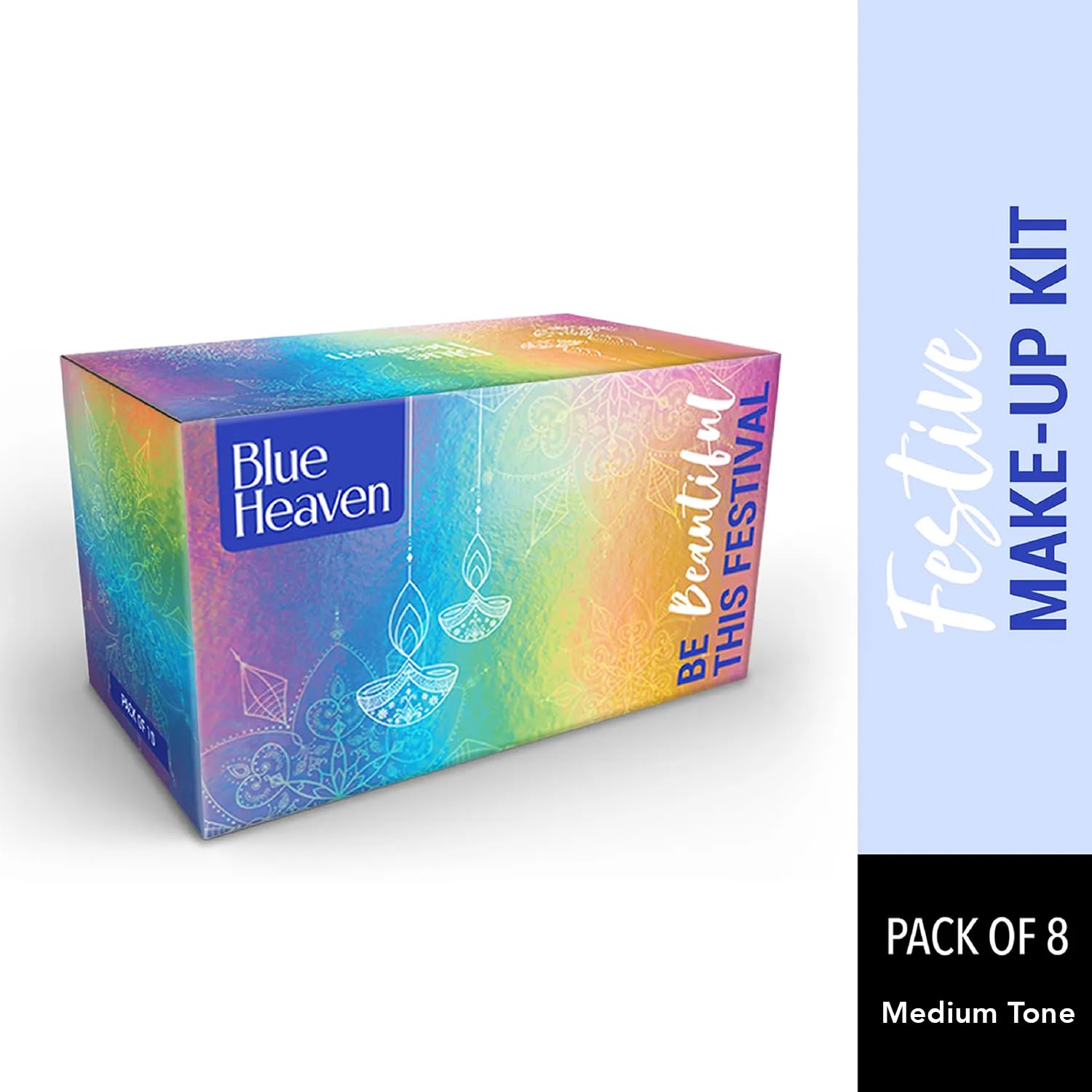 Blue Heaven Festive MakeUp Kit For Women, Medium Tone Combo, Pack of 8, 32.1g+45.5ml | Online Shop