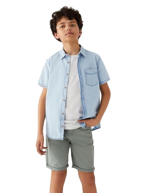 Marks & Spencer Boys Solid Cotton Collared Neck Regular Fit Shirt