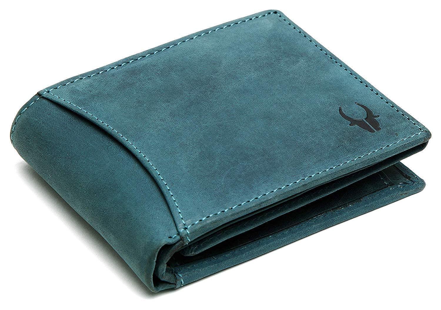 WildHorn Blue Leather Wallet for Men I 9 Card Slots I 2 Currency & 2 Secret Compartments I 1 Zipper & 3 ID Card Slots | Online Shop